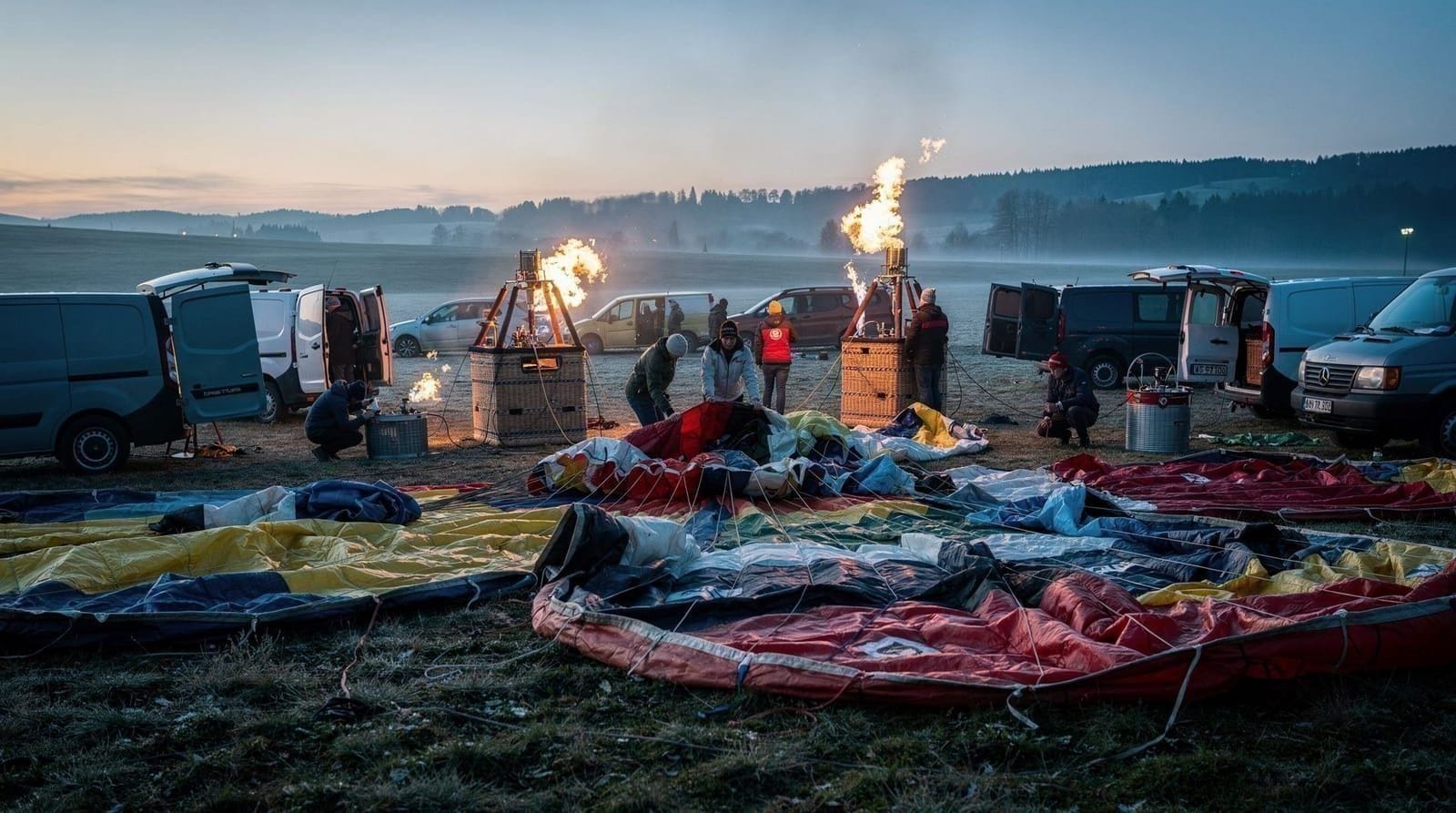 The hot air balloon launch fields