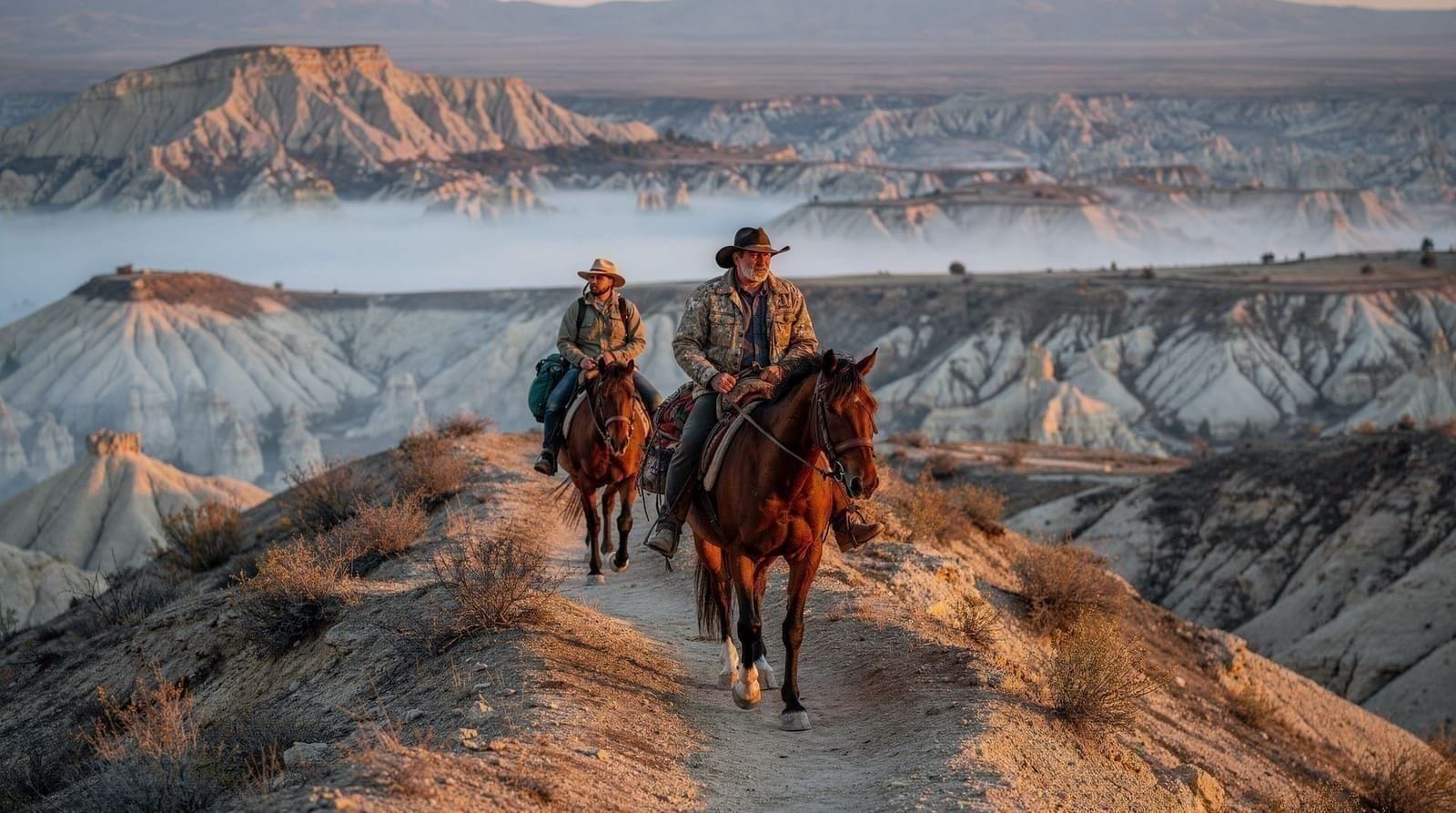 Balade à cheval au coucher du soleil dans la vallée de l'Amour