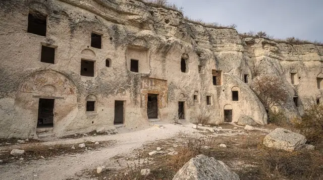 The dark church at Göreme open-air museum